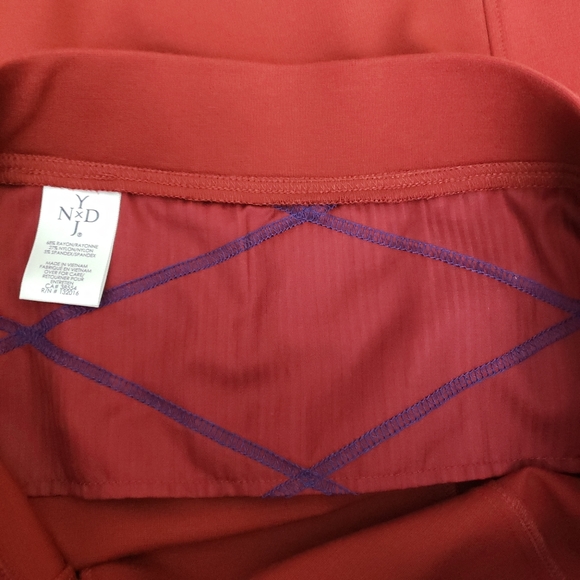 NYDJ Lift Tuck Pencil Skirt Red Stretch Waist Pull On Knit - Picture 3 of 8